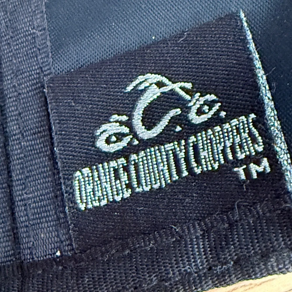 Orange County Choppers OCC Trifold Wallet Y2K Gray‎ Black Nylon Biker F603